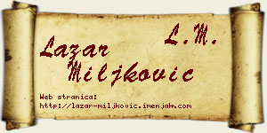 Lazar Miljković vizit kartica